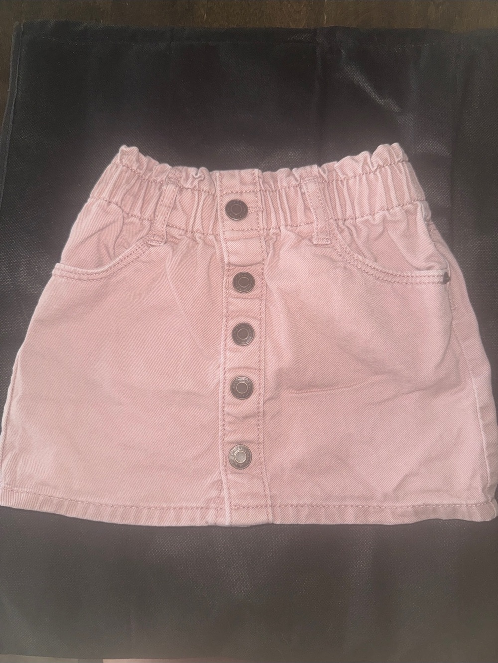 Girls Elastic-Waist Pink Button Skirt